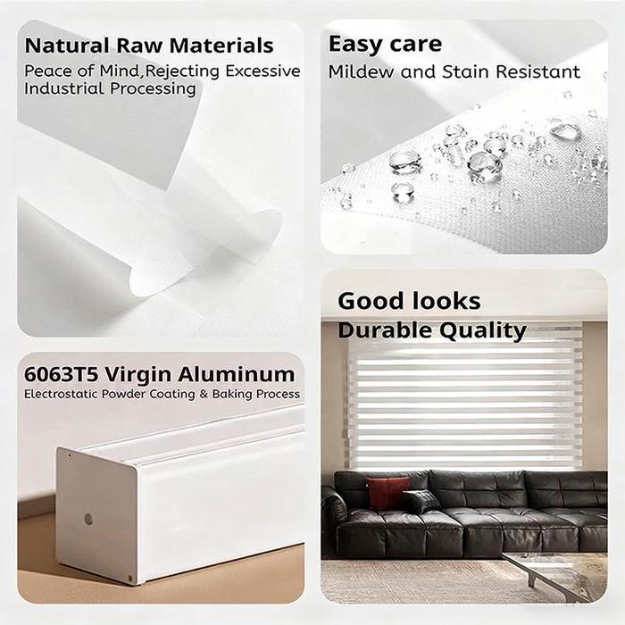 Reaim Tirai Tulle Tirai Gulung Lipat Alumunium Blinds Deluxe Slat Stick + Cord-Tirai Gulung