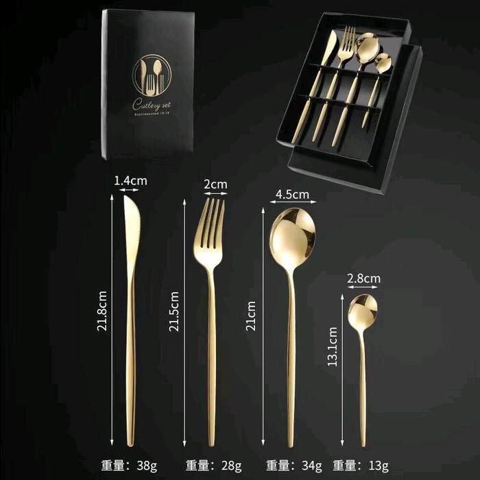 Set Sendok Garpu Korea Gold Sultan Makan Pisau