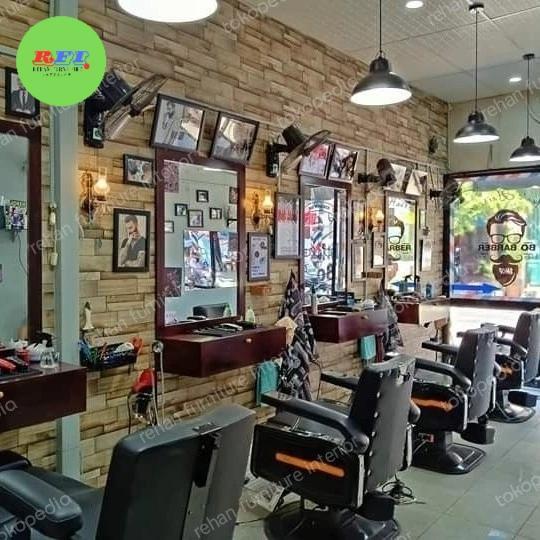 meja barbershop, kaca rias ding ding,meja kaca, kaca salon kecantikan