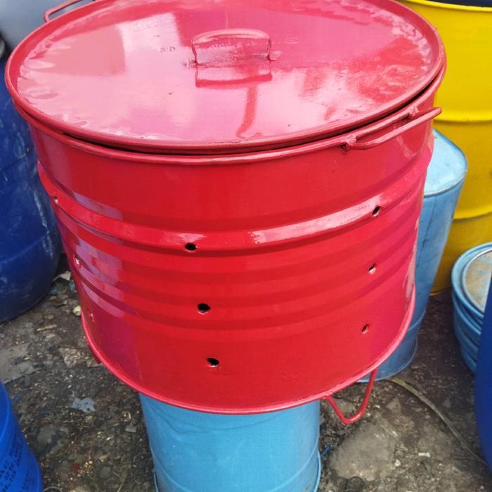 tong sampah besi kapasitas 100 liter/Drum tong bakar sampah / drum bakar kertas/ drum besi untuk