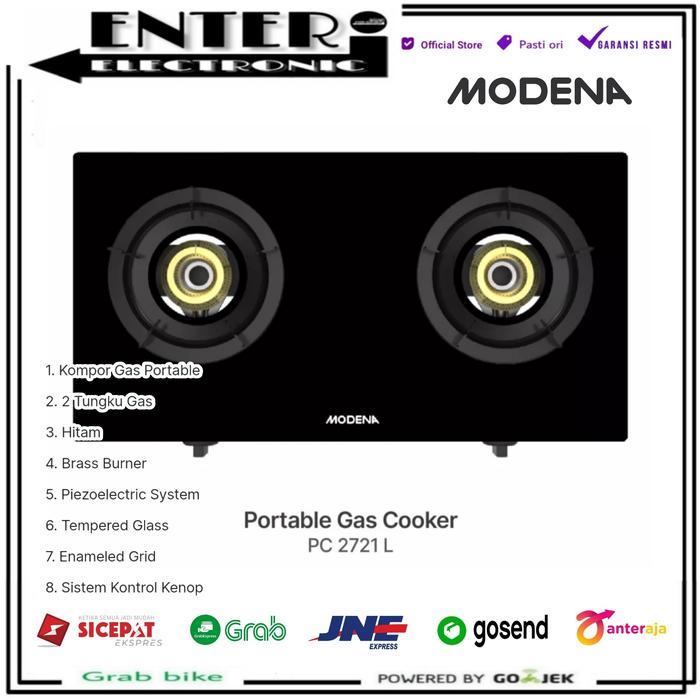 Modena Pc2721 L - Kompor Gas Portable 2 Tungku Modena Pc 2721 L Lm Ld