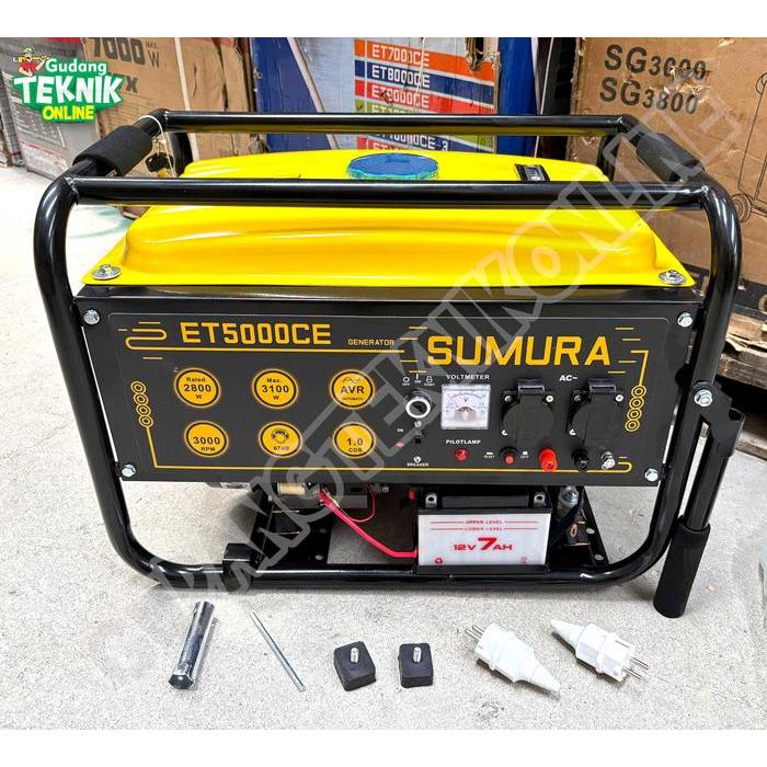 Genset Listrik 2800W Starter SUMURA ET5000CE AVR / Genset Listrik 20800 Watt Power Generator Gasolin