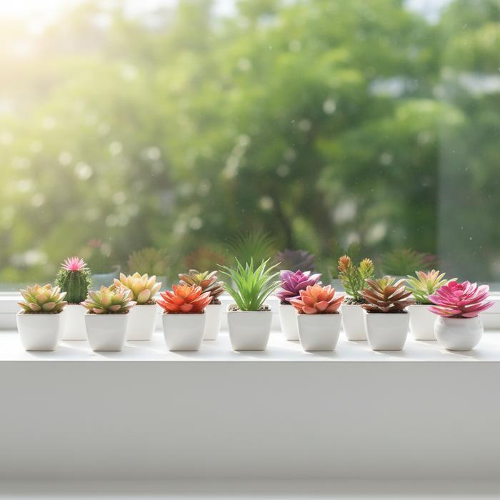 "New" Guninco Kaktus Mini Sukulen Artificial Dekorasi Tanaman Hias Palsu Aesthetic Hiasan Latex