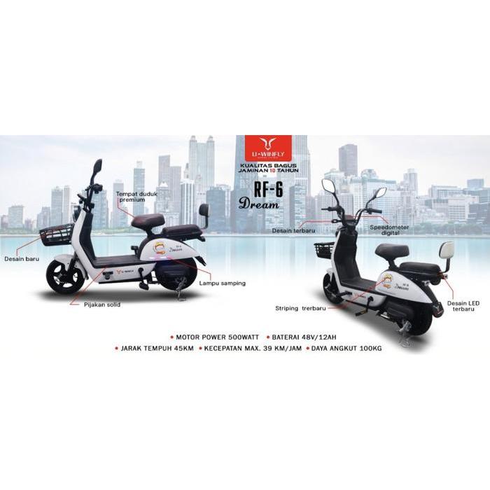 Sepeda Motor Listrik Uwinfly RF6 Redfish 6 By UWINFLY Electric Bike - Putih