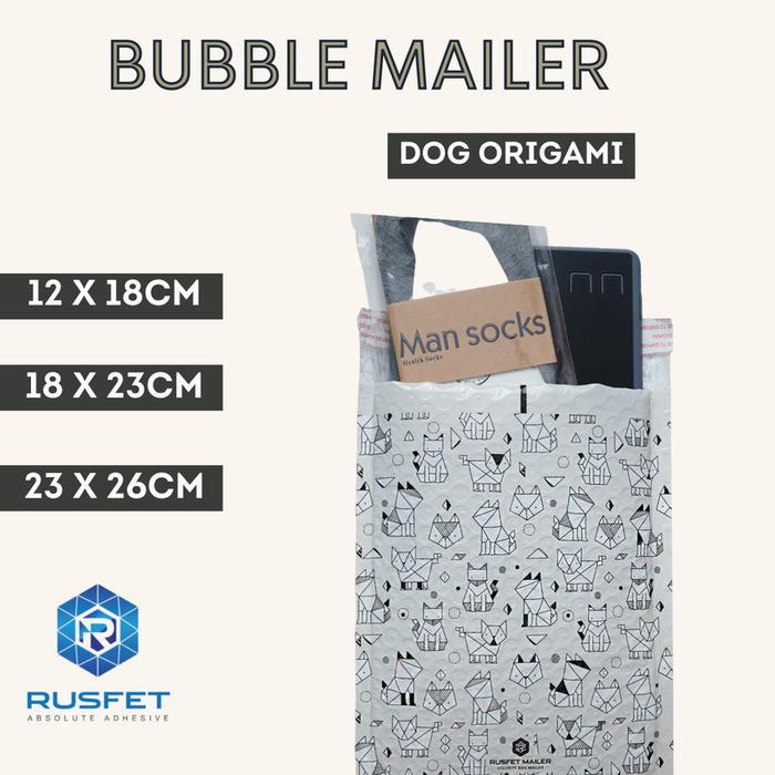 PLASTIK BUBBLE MAILER ENVELOPE DOG ORIGAMI - AMPLOP BUBLE PACKING /PCS