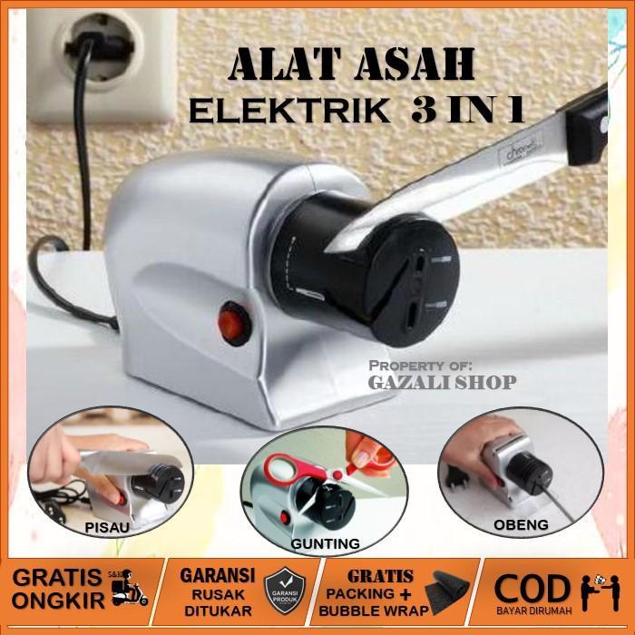 Asah pisau gunting listrik Electric knife sharpener 2 in 1