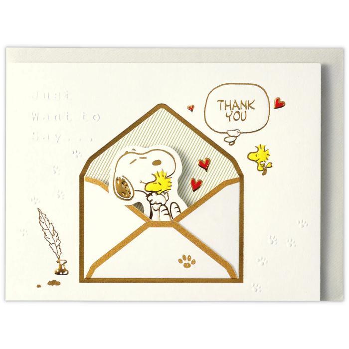 Sale Greeting Card- Hallmark- Peanuts- Snoopy From The Letter- Thank You-Jp