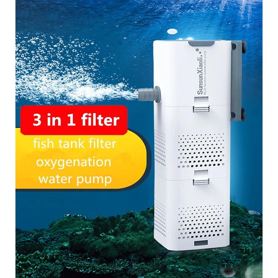 SUNSUN 3 in 1 Filter for Aquarium Fish Tank Filter Mini Fish Tank Filter Aquarium Oxygen Submersible