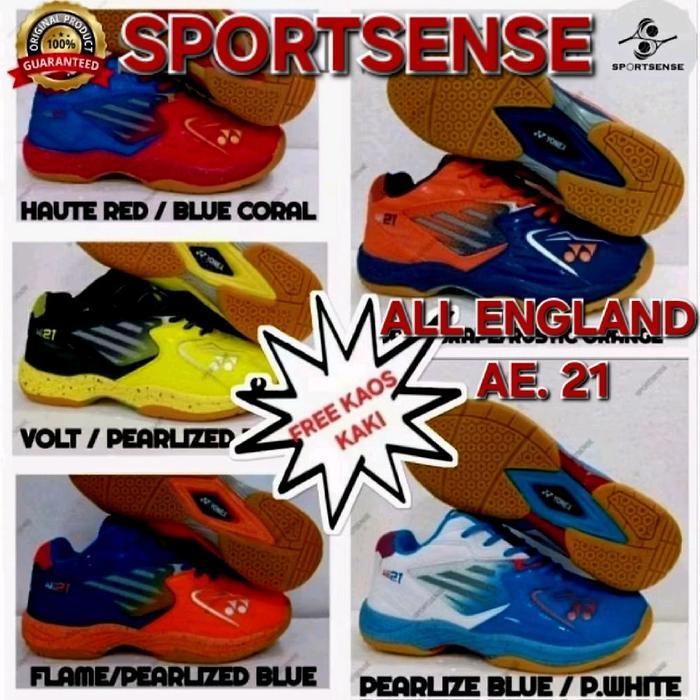 Sepatu Badminton Yonex AE21 All England Original Pria Wanita Uniseks Nyaman FREE Kaos Kaki