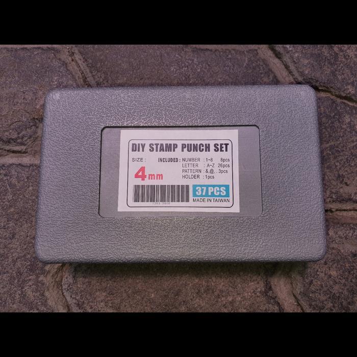 DIY STAMP PUNCH 4MM 37PCS/SET TOOLKIT KETOK ANGKA HURUF PLAT BESI
