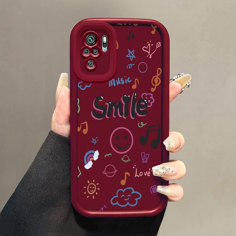 Casing Hp untuk Xiaomi Redmi Note 10 Note 10s Note 10 Pro Max POCO M5s Case Doodle Not Musik kasih P