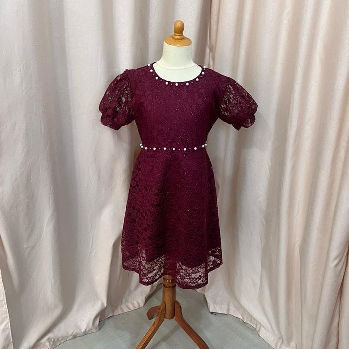 Marito Dress Brukat Anak Marito Gaun Anak Pesta Brukatanak Kecil Baju Anak Perempuan Natal Fashion