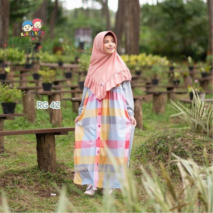 JILBAB ANAK AISYAH RAGGAKIDS WARNA "DUSTY PINK"(2-14TH)