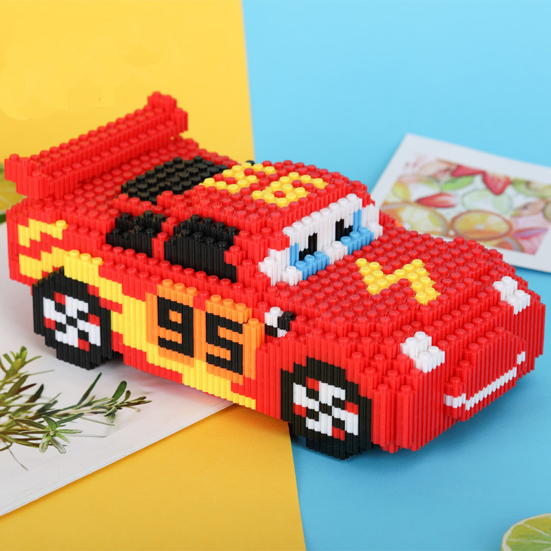 Cartoon Pixar Cars 3 Diamond Building Blocks Lightning Mcqueen Cute Diy Model Connection Mini Bricks