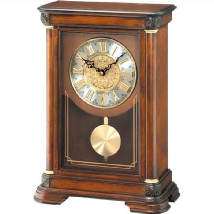 Jam Seiko Pendlum Qxq008B (Brown) Jam Meja Seiko Kayu Qxq008Brown