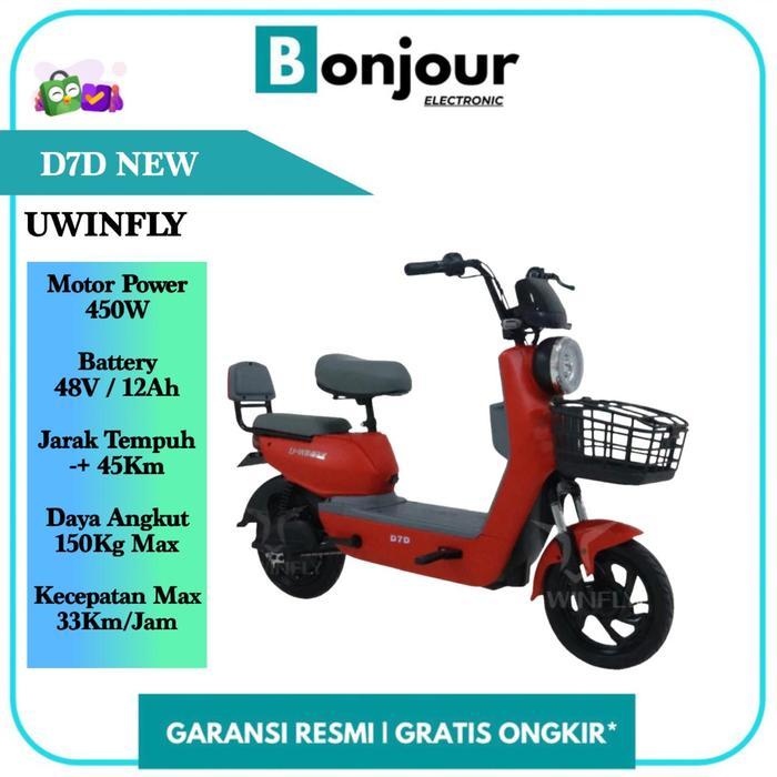 Selisi Murah Uwinfly D7D New Sepeda Listrik Uwinfly Murah D7 D Uwinfly D 7 D - Red [ORIGINAL]