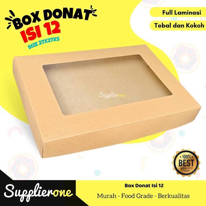 Box Donat Isi 12 / Box Donat / Dus Kue / Kemasan Donat / Dus Donut