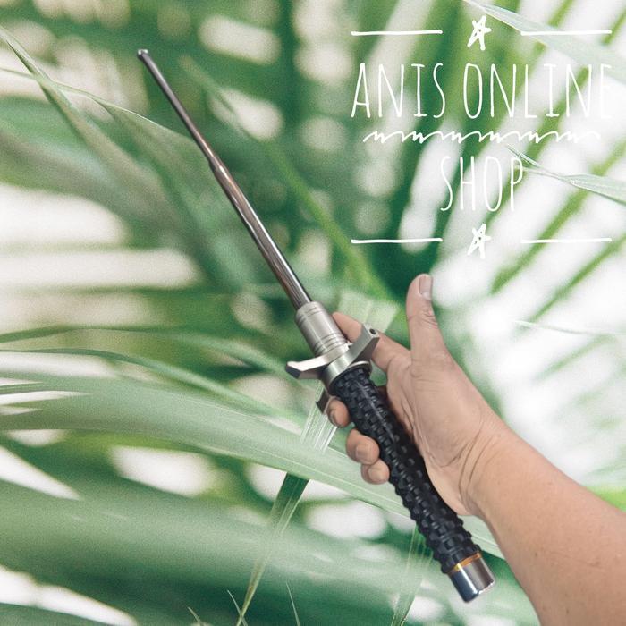 [Langsung Kirim] Baton Stick titanium solid steel / long baton stick - silver 64cm Termurah Terlaris