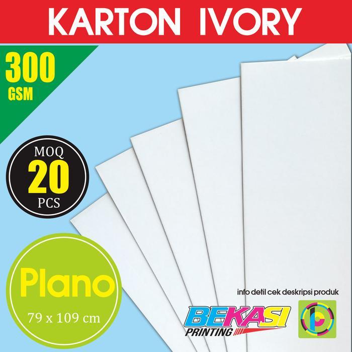 20 Lembar Kertas Karton Ivory 300 Gsm Plano 79X109 Cm