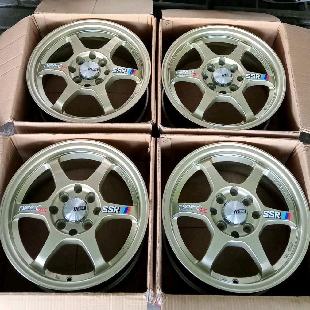 Velg Mobil Racing SSR Type-C B Ring 14 Warna Light Gold ET 38 Baru