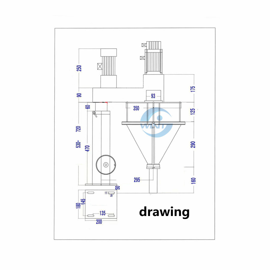 Freeshipping Semi-auto Auger Powder Filling Head Dispensor Applicable to Pepper,Coffee Powder Gypsum