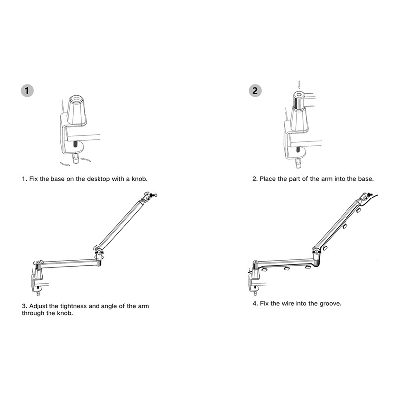 GO-Low Position Microphone Boom Arm,360?otatable Mic Stand,Microphone Holder With 3/8Inch 5/8Inch