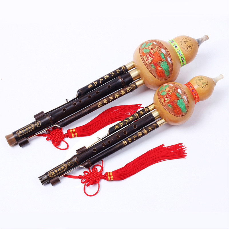 Cucurbit Flute Hulusi Natural Gourd and Bamboo Flauta Hulusi C/ bB Key Professional Detachable Flute