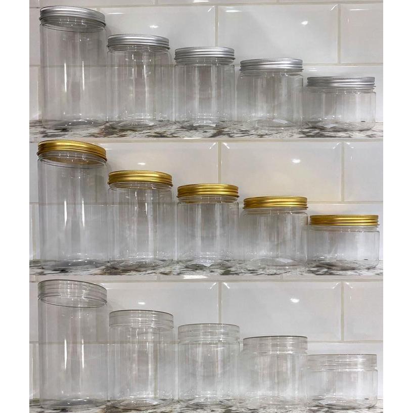 Toples Plastik Premium Tutup Ulir Aluminium Tabung Dessert Jar