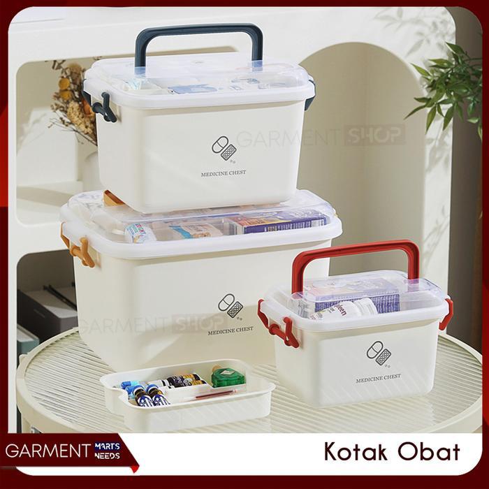 Kotak Obat P3K 2 Susun Tempat Penyimpanan Capsule Pil Medicine Box