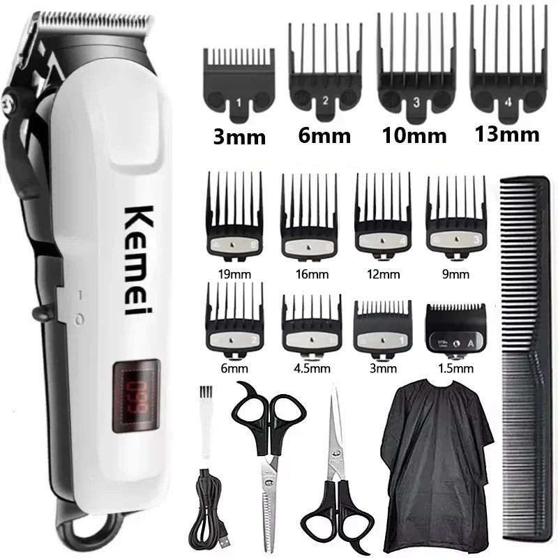 Hair Clipper Kemei KM-809A Hair Cut Maching Wireless Trimmer Professional Clipper Machine