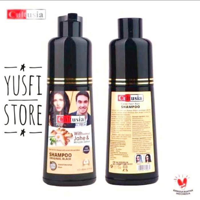 Shampoo Cultusia Penghitam Rambut Anti Uban Semir Rambut Shampoo Uban Rambut Pewarna Tbk