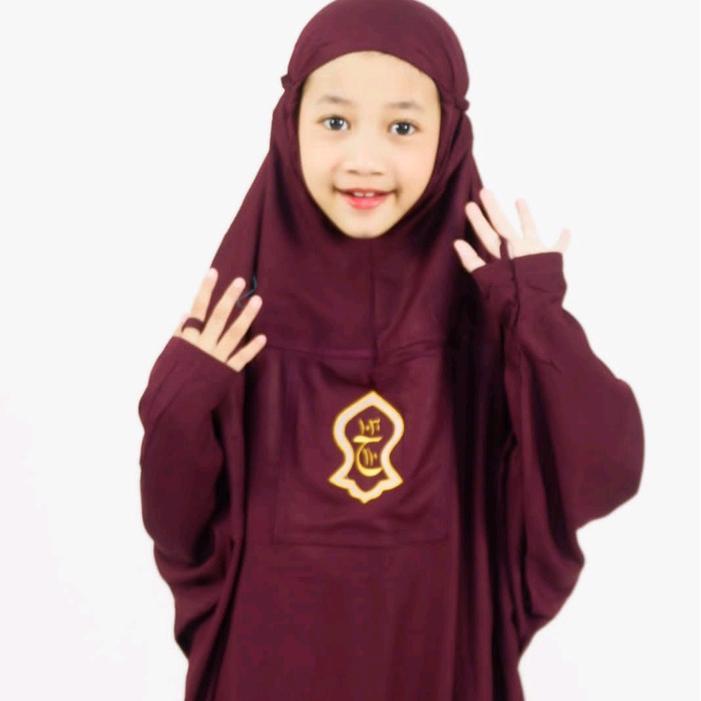 mukena anak mukena terusan hadramaut terompah Muslim Panjang Remaja Hitam