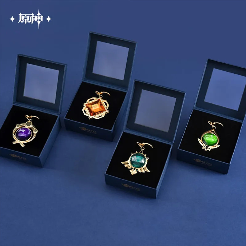 Genshin Impact Vision Keychain Mondstadt Liyue Inazuma Sumeru 7 Elements Anemo Geo Electro Dendro