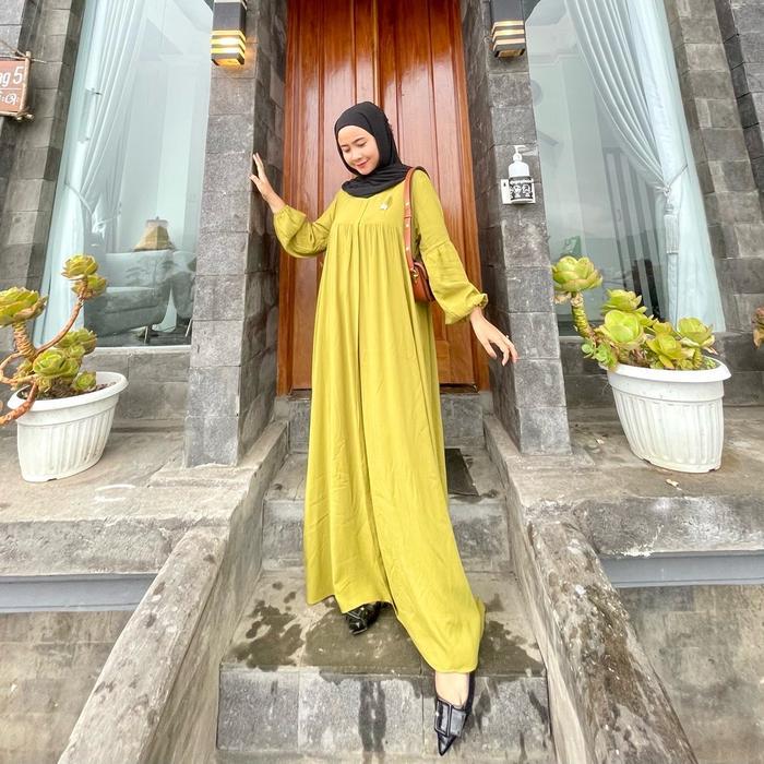 READY KIMI Dress By Lya.id Gamis Wanita Muslim untuk santai dan formal busui friendly dan Wudhu