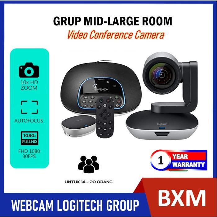Logitech Group Video Conference Camera Zoom Meeting Webcam Full Hd