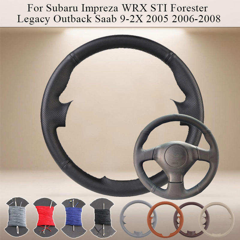 DIY Car Steering Wheel Cover Fit for Subaru Impreza WRX STI Forester Legacy Outback Saab 9-2X 2005