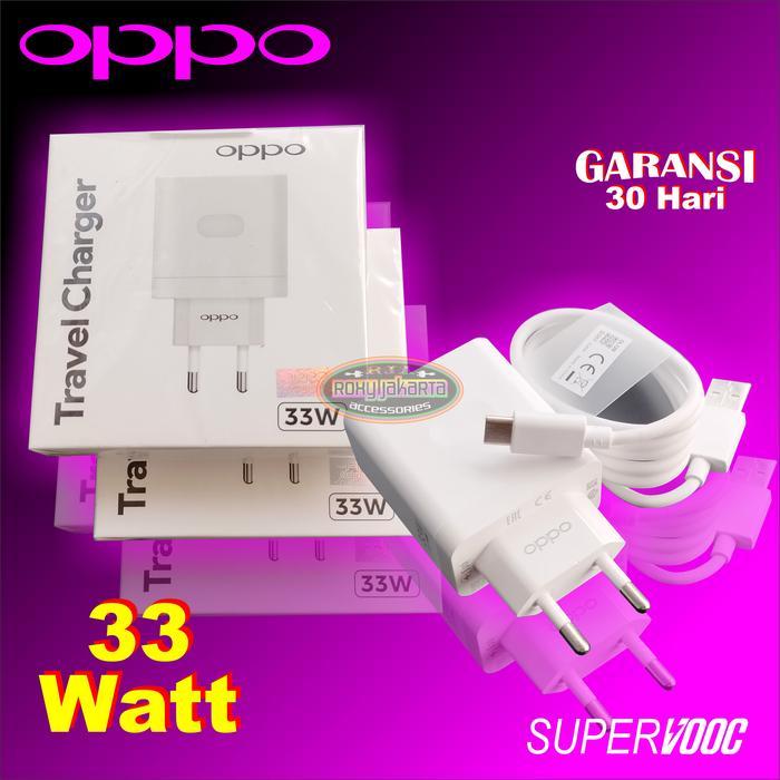 Stok Baru Charger Oppo A77 A77s A77 4G 33 Watt Super VOOC USB C Original 100%
