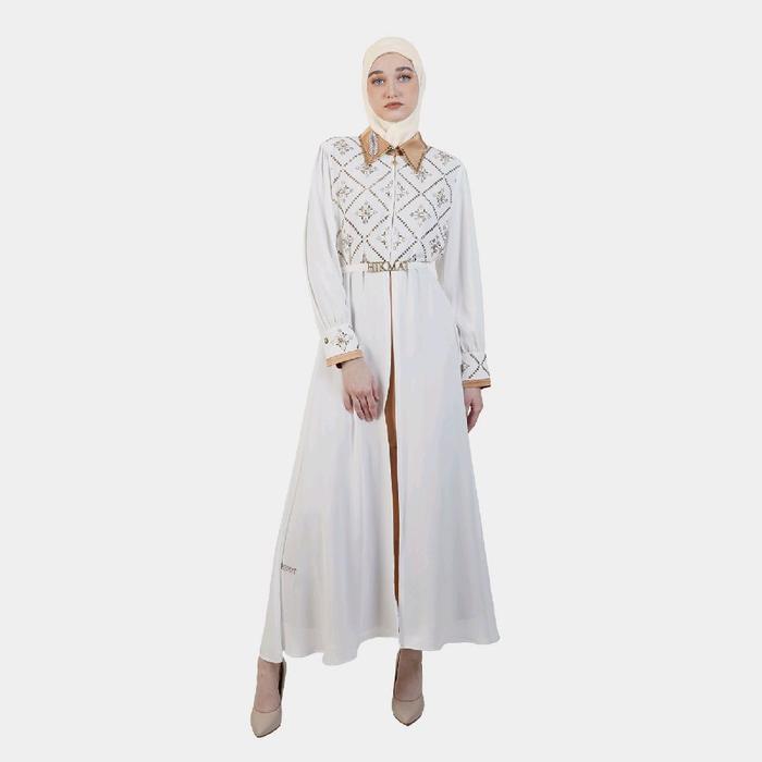 Hikmat A3829 White Abaya Scraf