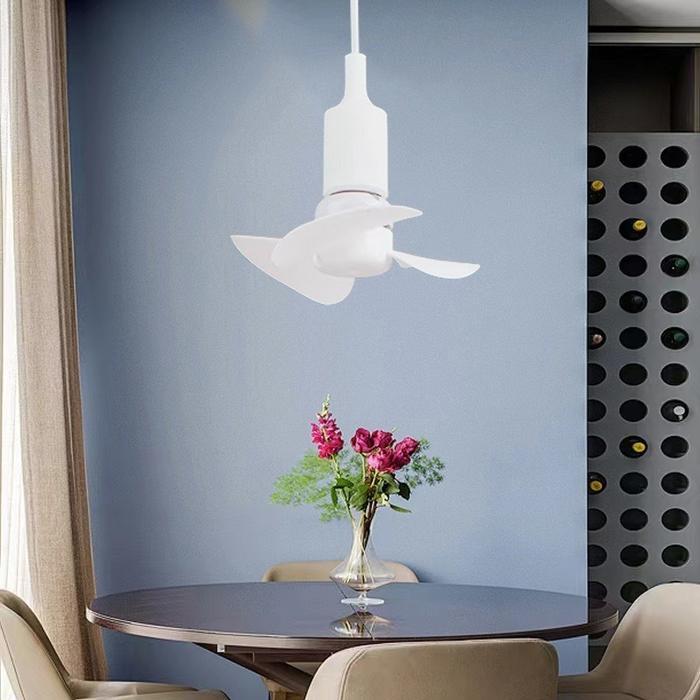 "New" Lampu kipas angin gantung plafon Kipas USB E27 berputar 360 kipas kecil portabel