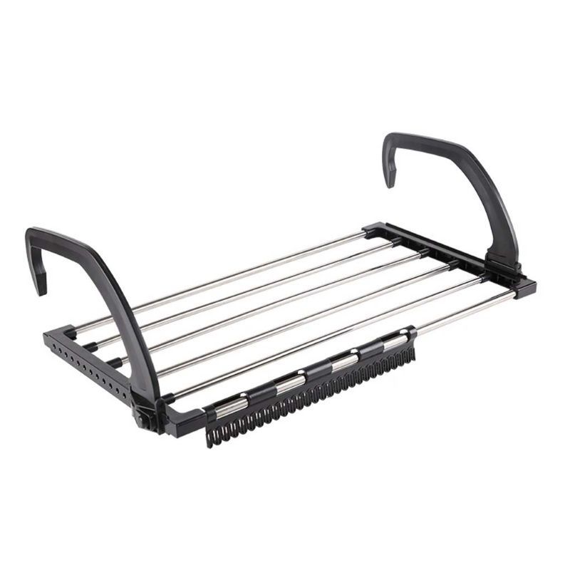Sepatu Lipat Handuk Radiator Handuk Pakaian Lipat Tiang Airer Pengering Pengering Rak 5 Rel Bar Peme