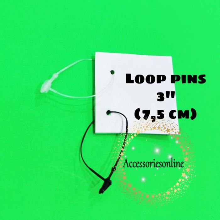 Loop Pin 3 Inch / Tali Label Baju / Tali Hang Tag Baju Plastik 5000 Pc