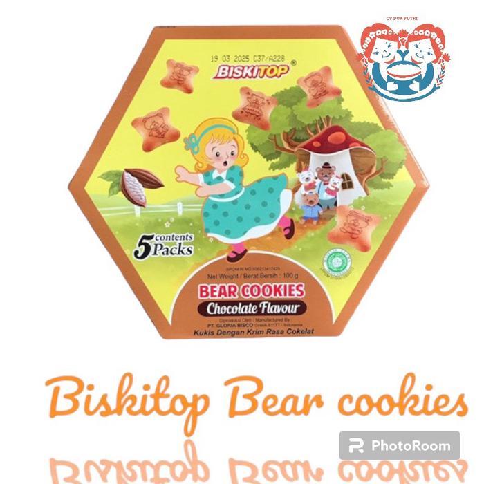 Promo Biskitop Bear Cookies 100 Gram Biskuit Bentuk Beruang Lucu Isi Cream Varian Coklat Vanilla &