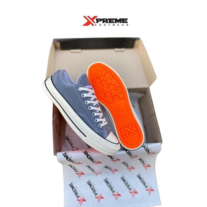 Aerostreet - Sepatu Sneakers Pria Wanita Xpreme 70S Grey Low Snekers Casual Sepatu Sekolah Sepatu