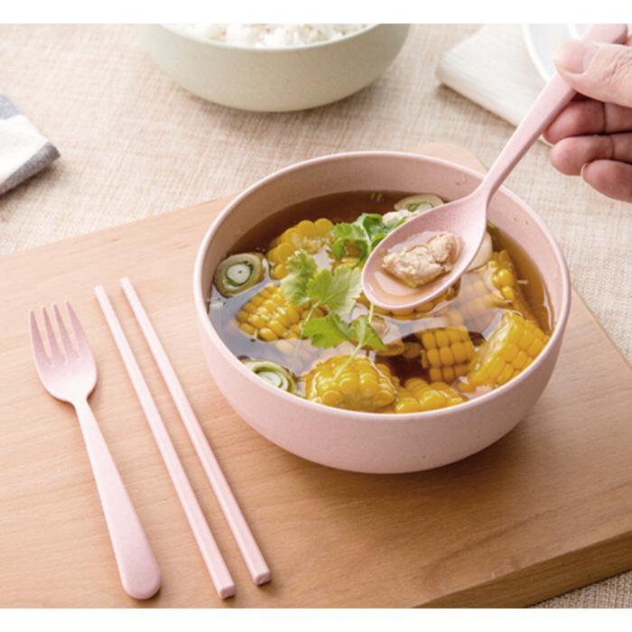 Sendok Garpu Sumpit Set Alat Makan Travel Piknik Bekal Korea