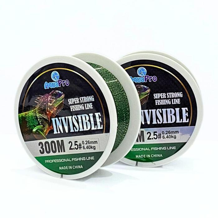 AquaPro Senar Pancing Bunglon Invisible 300M Nylon Super Strong Fishing Line Monofilament Transparan