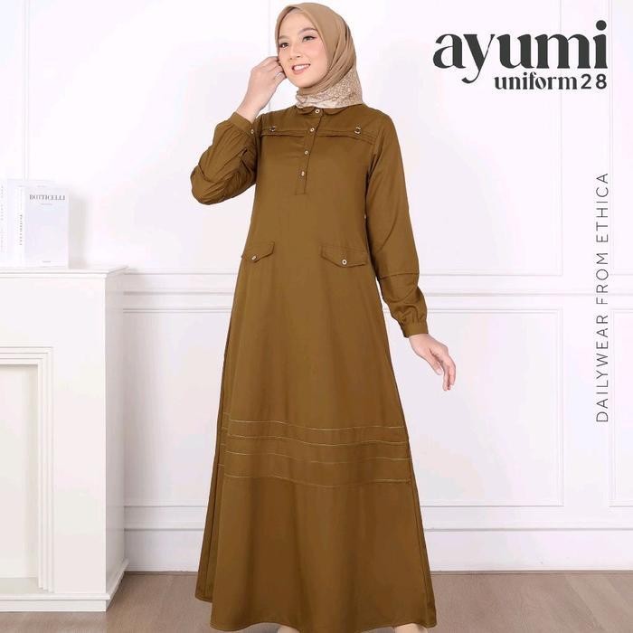 ETHICA BAJU GAMIS PNS SERAGAM PEMDA - DRESS PNS WANITA HAMIL - BAJU GAMIS PEMDA - SERAGAM GURU KHEKI