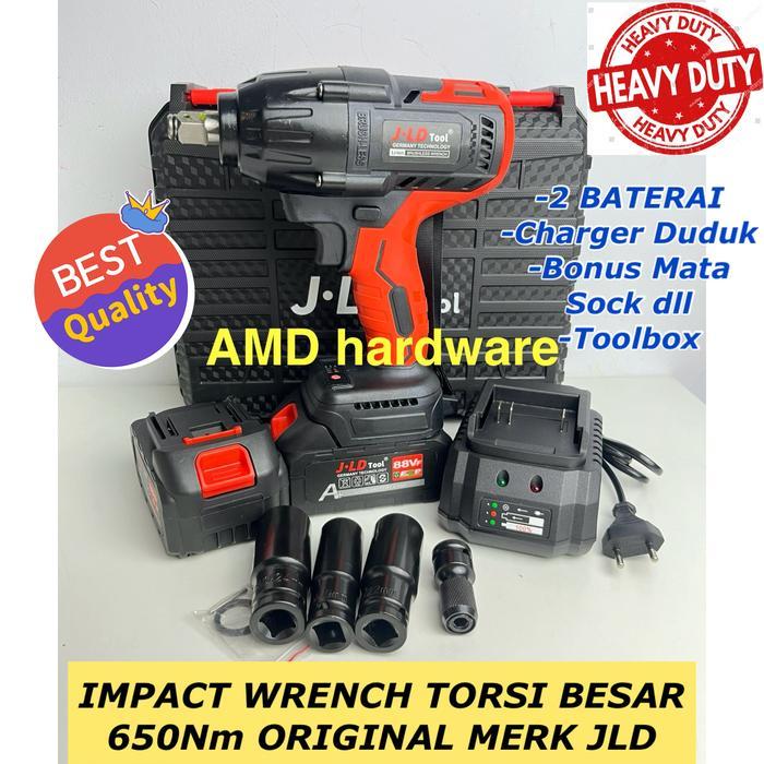 JLD 88F CORDLESS IMPACT WRENCH TORSI 550Nm BOR BUKA SOCK BRUSHLESS SET