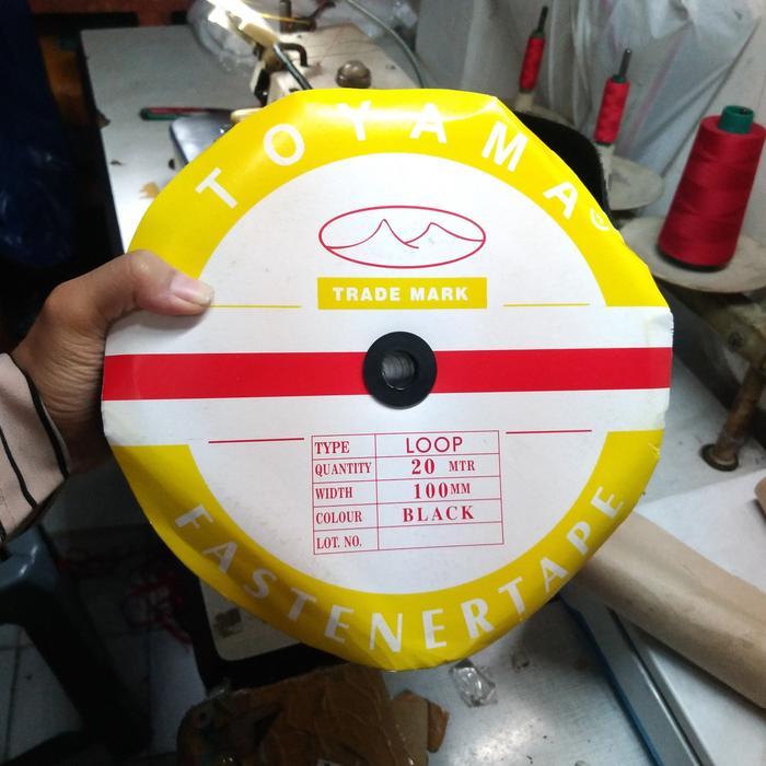 Velcro Perekat Warna Hitam Lebar 10Cm Sepasang (Kasar Dan Halus)