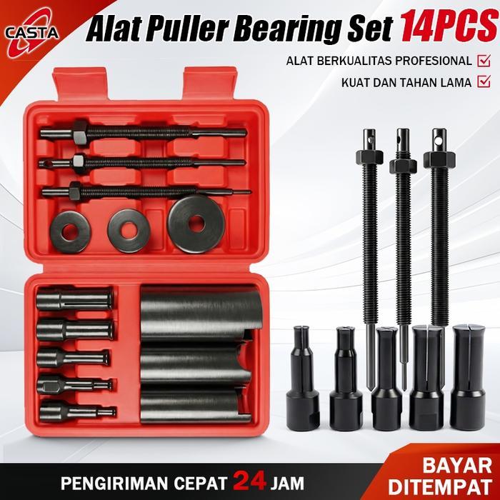 CASTA Treker Bearing Puller Set 14 Pcs CVT Motor Matic + Extra Selongsong Besar - Alat Cabut Bearing