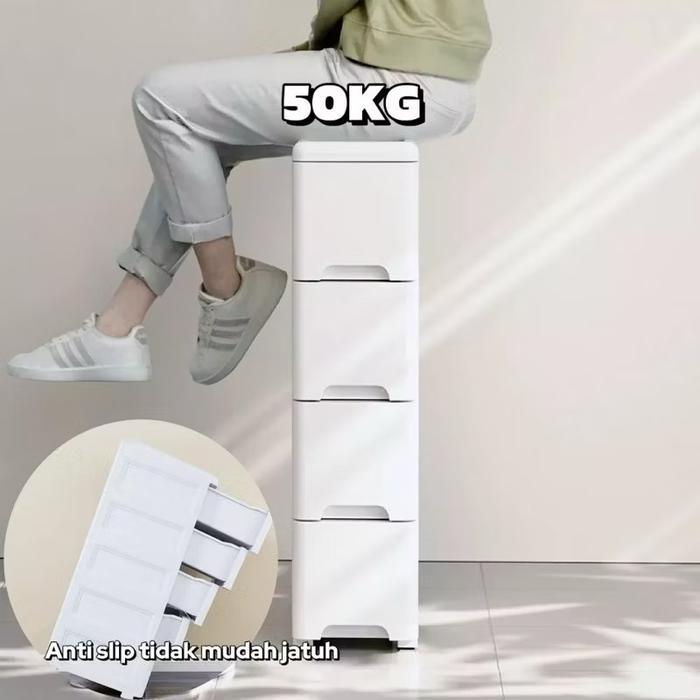 MiniMalisBox Lebar25cm Rak Susun Penyimpanan Plastik/Lemari Plastik Laci/Laci Plastik/Rak Dapur
